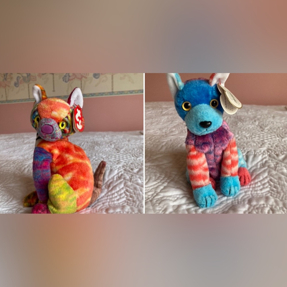 Kaleidoscope and Hodge Podge Beanie Babies